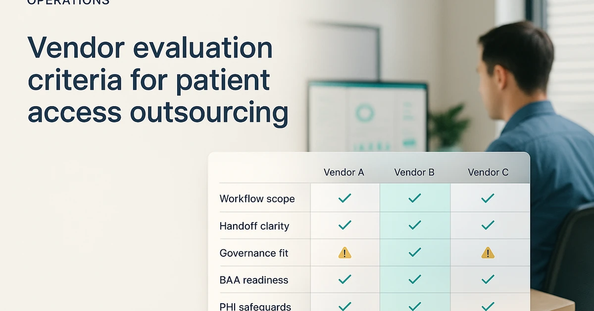 Vendor Evaluation Criteria for Patient Access Outsourcing